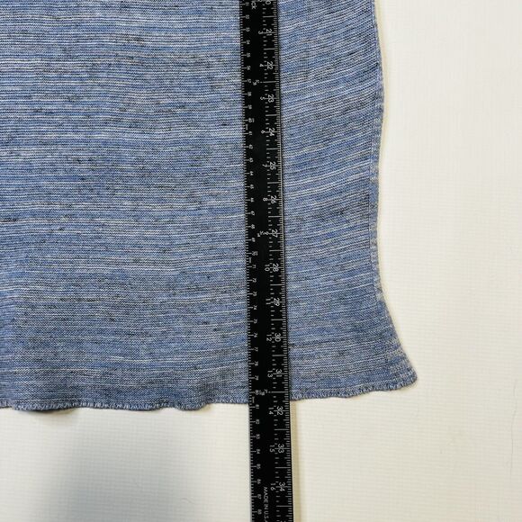 J. Jill Tunic Sweater Top Sm Cotton Linen Long Blue V-Neck Drapey Knit Lagenlook - Picture 6 of 11